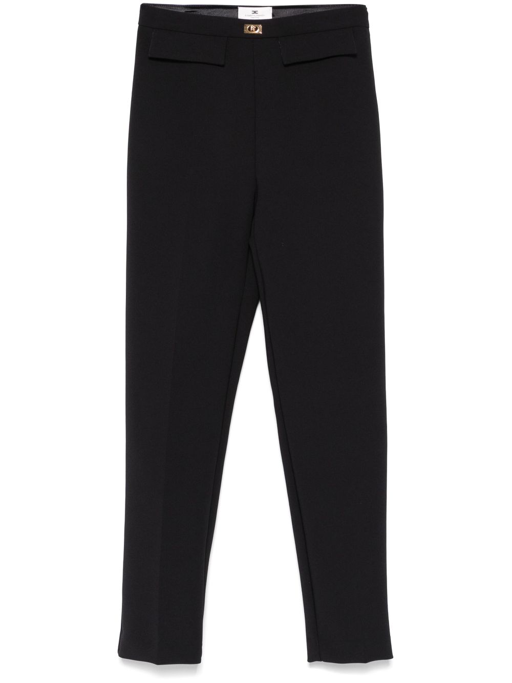 Elisabetta Franchi logo-plaque slim-fit trousers - Black