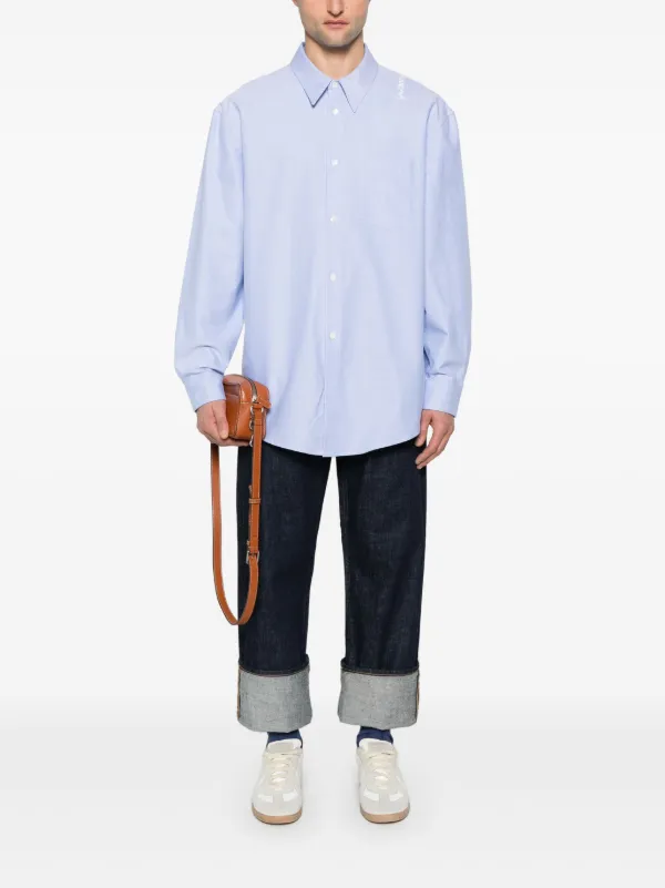 【関税込み】Marni ブルー Peeping Marni Logo シャツ Blue Peeping Marni Logo Shirt by Marni on Sale