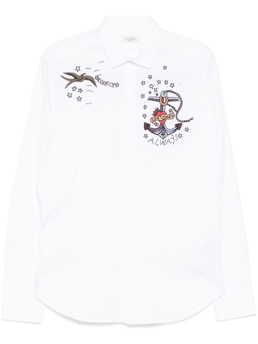 Valentino Garavani bead embellishment logo shirt - White