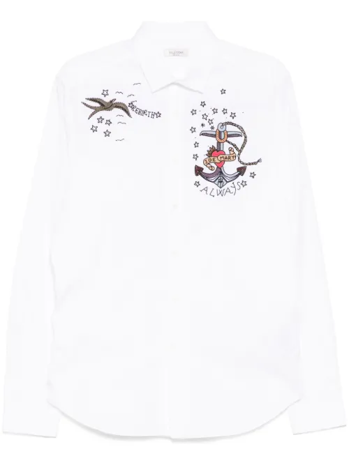 Chemise à logo orné de perles - Valentino Garavani - Modalova