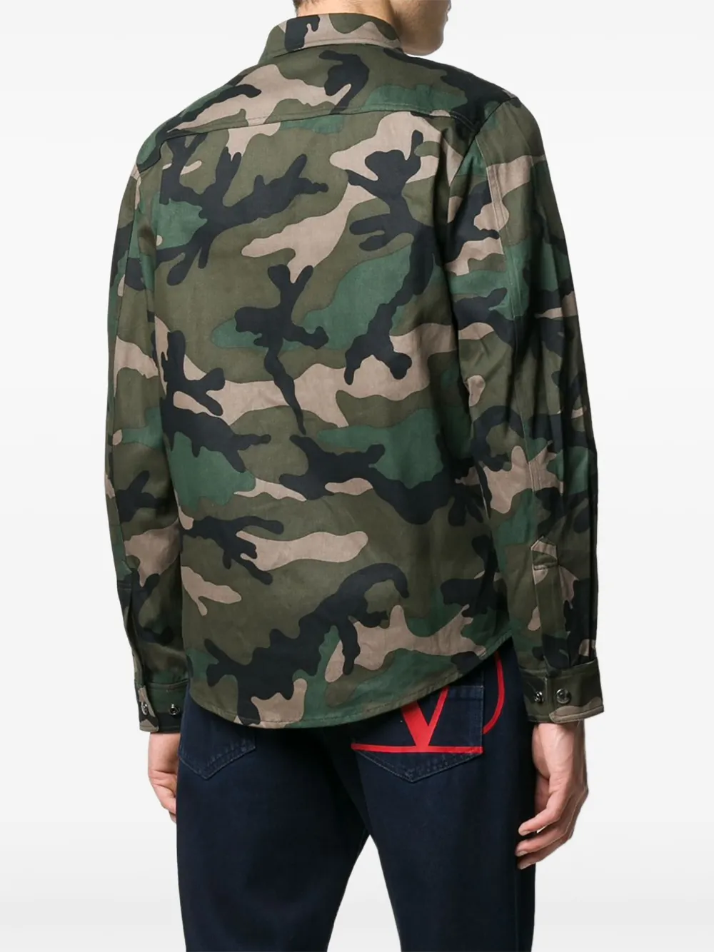 Valentino Garavani Overhemd met camouflageprint Groen