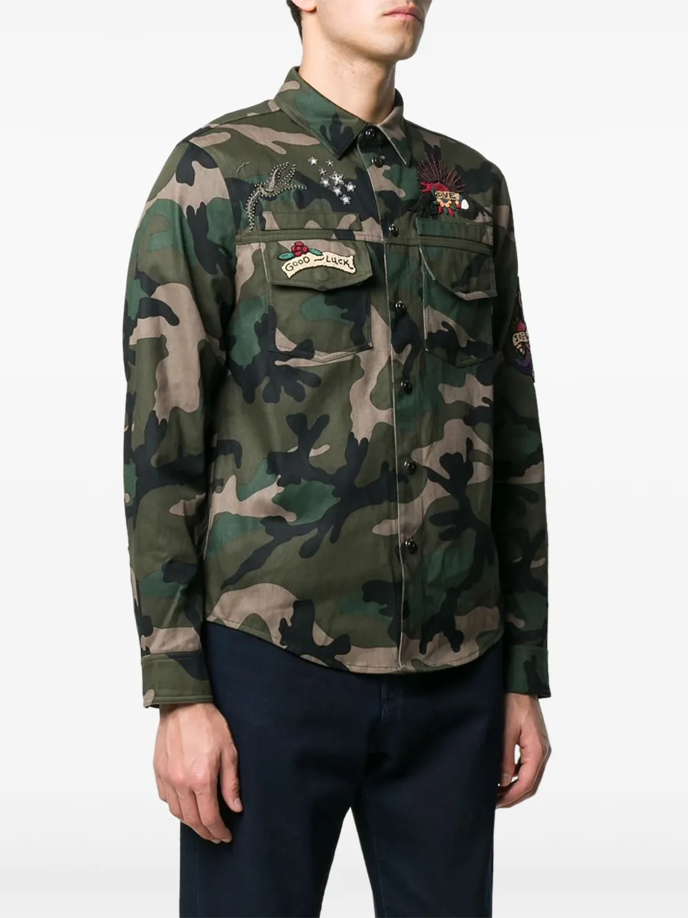 Valentino Garavani Overhemd met camouflageprint Groen