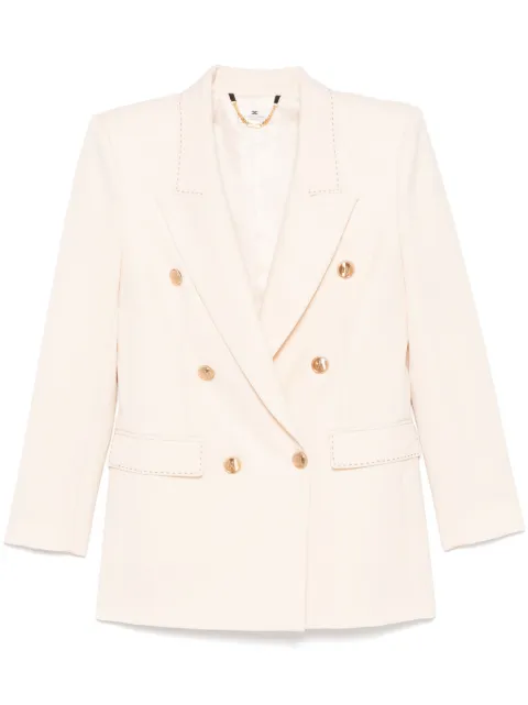 Elisabetta Franchi contrasting-stitching virgin-wool blazer 