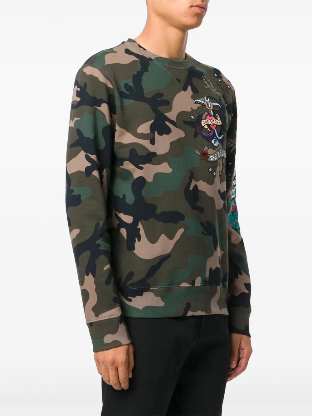 Valentino Garavani Sweater met camouflageprint Groen