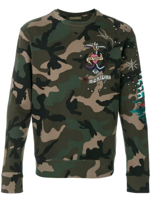 Sweat à imprimé camouflage - Valentino Garavani - Modalova