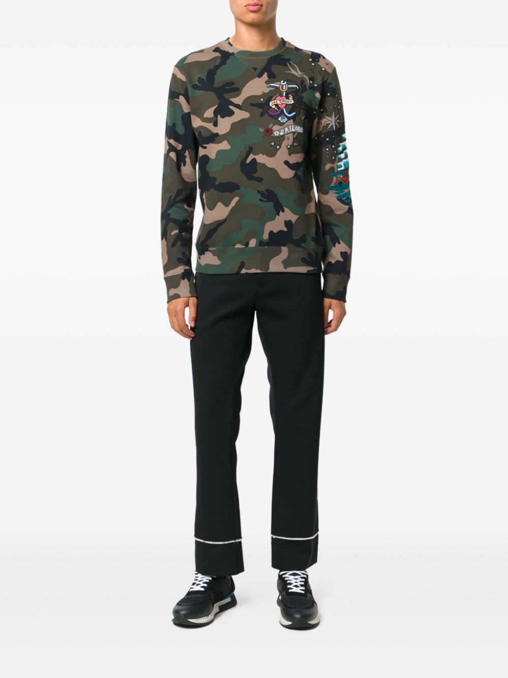 Valentino Garavani camouflage-print sweatshirt - Groen