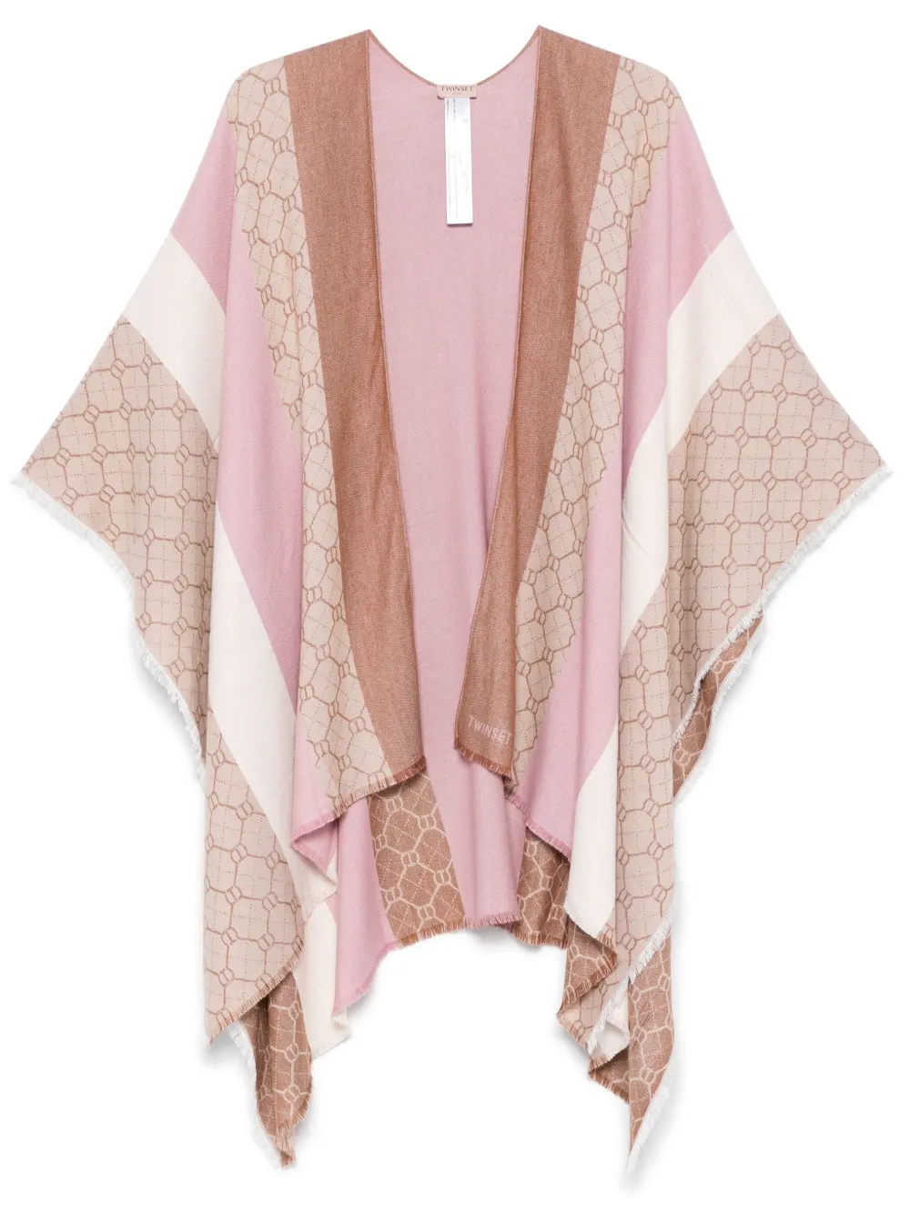 Oval T jacquard poncho