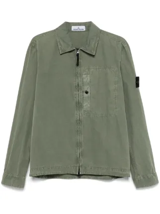 Stone Island コンパスバッジ シャツ | グリーン | FARFETCH JP