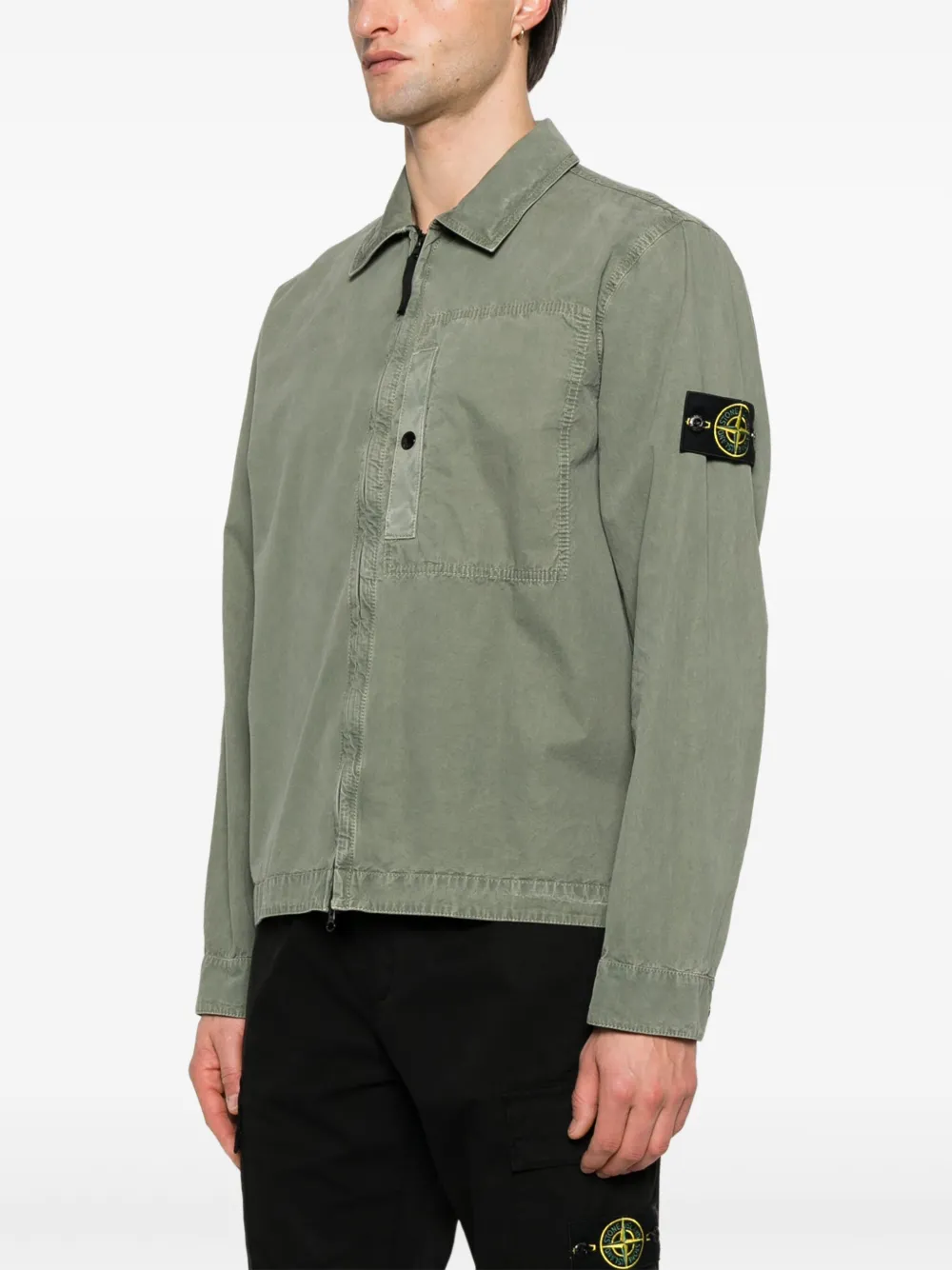 Stone Island Overhemd met Compass-logopatch Groen