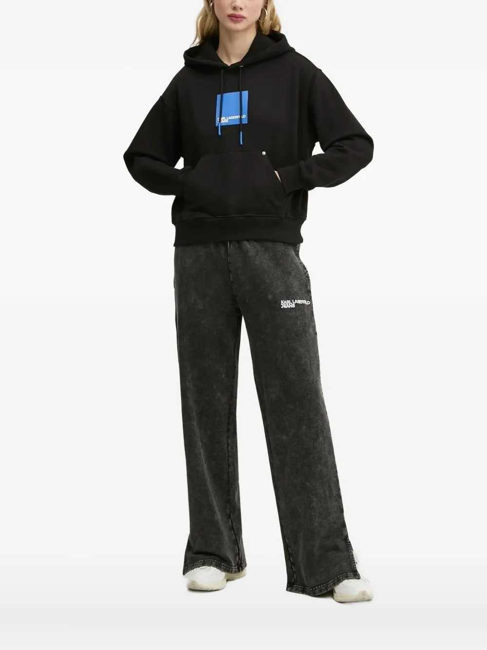 Karl Lagerfeld Jeans logo-print hoodie Zwart
