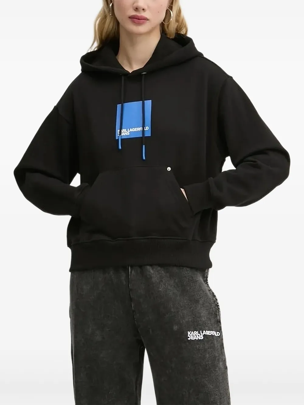 Karl Lagerfeld Jeans logo-print hoodie Zwart