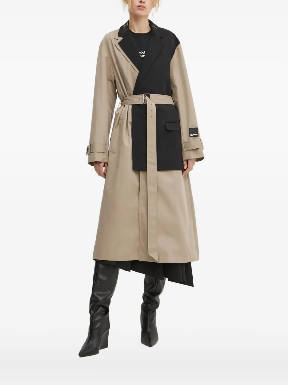 Karl Lagerfeld Jeans Trenchcoat met ceintuur Beige