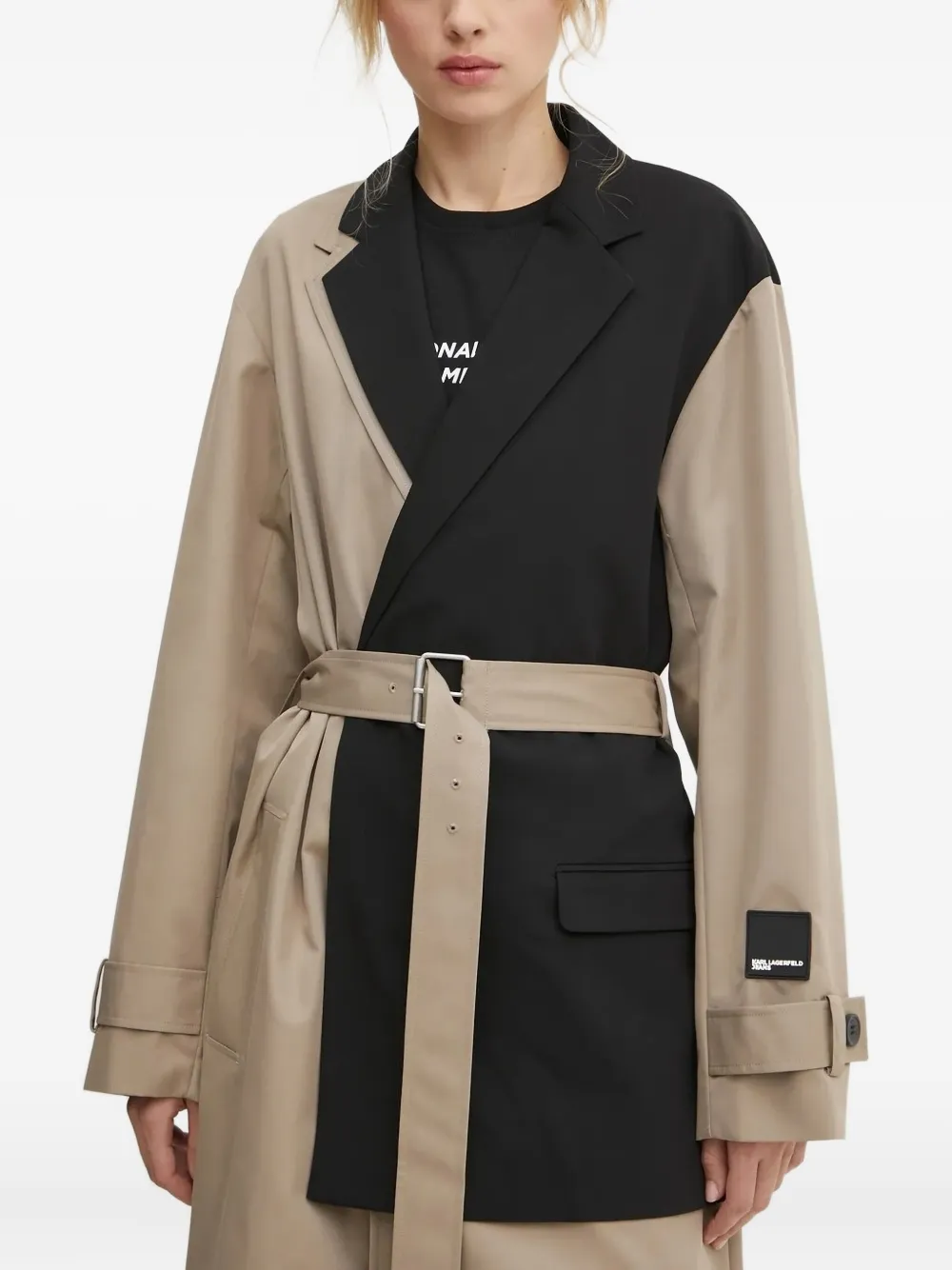 Karl Lagerfeld Jeans Trenchcoat met ceintuur Beige