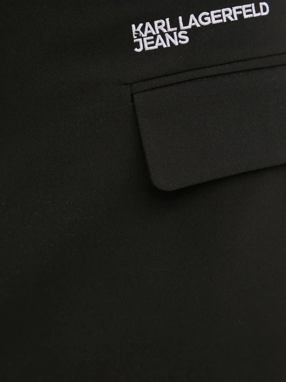 Karl Lagerfeld Jeans zip-detail flap-pocket mini skirt Zwart