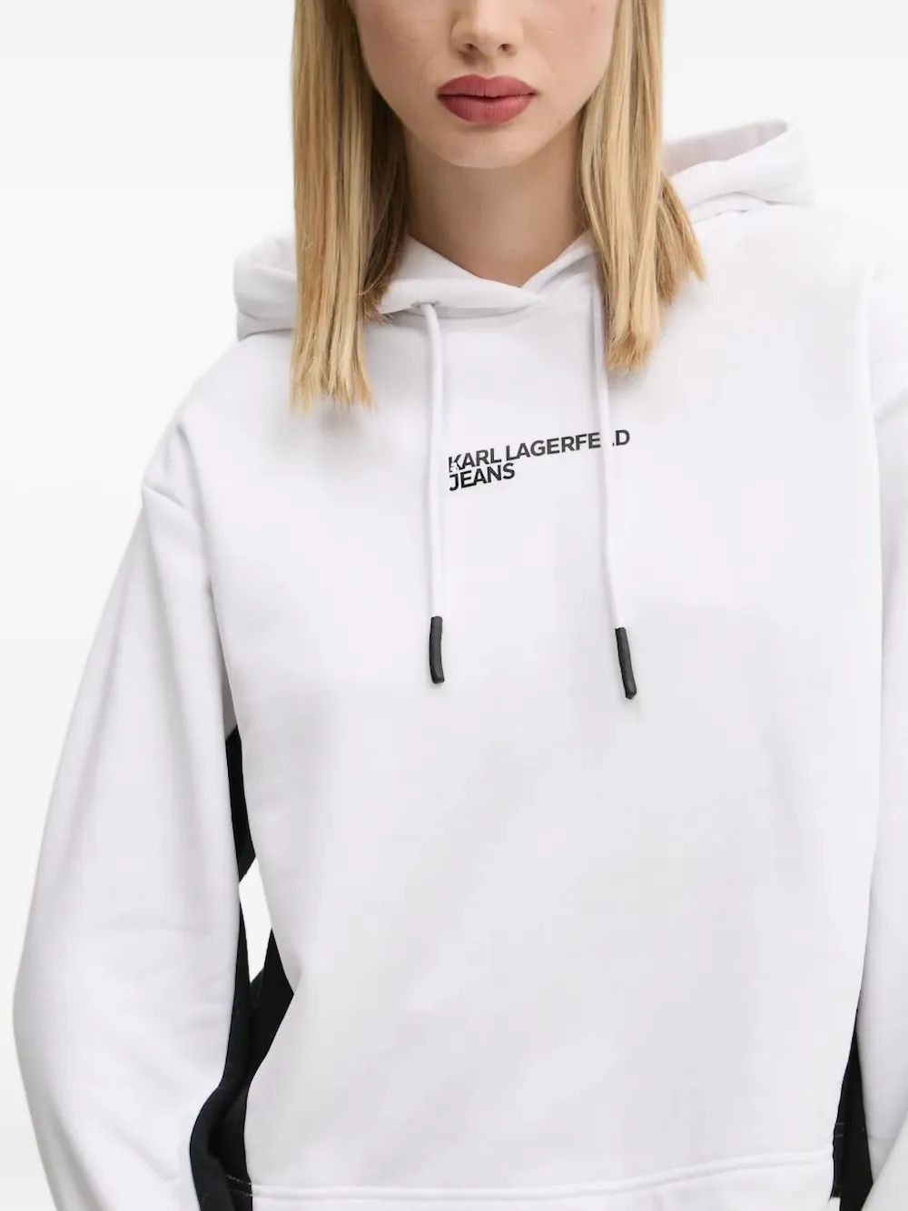 Karl Lagerfeld Jeans Hoodie met colourblocking en logodetail Wit
