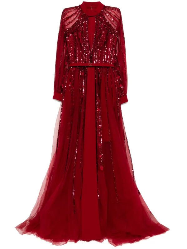 Saiid Kobeisy Embroidered Dress | Red | FARFETCH Saiid Kobeisy Embroidered Dress | Red | FARFETCH