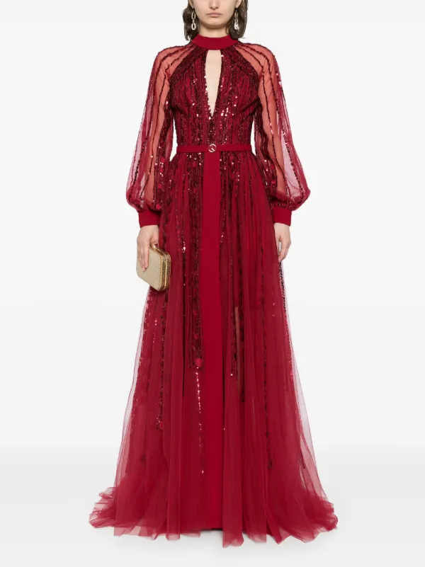Saiid Kobeisy Embroidered Dress | Red | FARFETCH UK