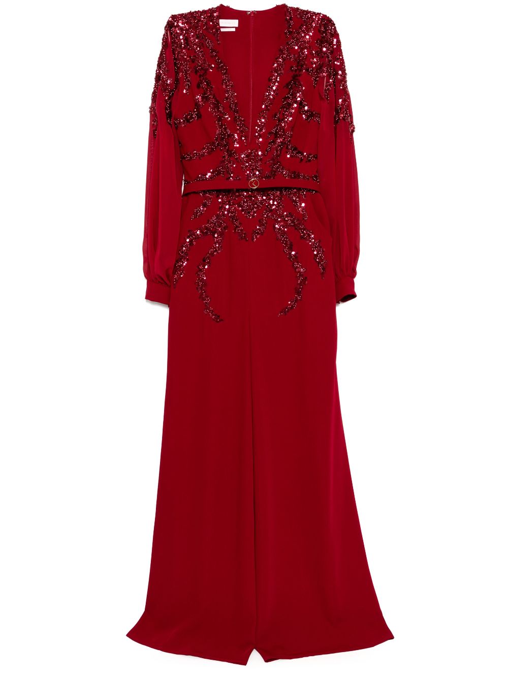 Saiid Kobeisy beaded jumpsuit - Red