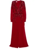 Saiid Kobeisy beaded jumpsuit - Red