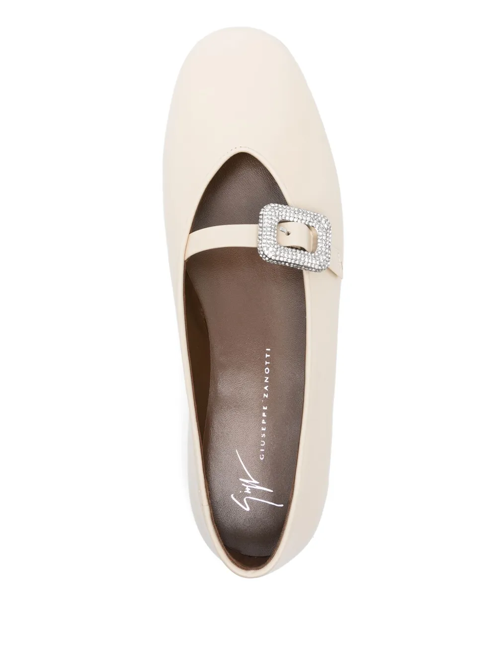 Giuseppe Zanotti Ballerina's met kristallen Beige