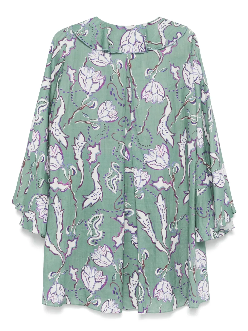 Dorothee Schumacher Mini-jurk met bloemenprint en gekreukt effect - Groen