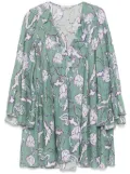 Dorothee Schumacher floral-print crinkled-effect mini dress - Green