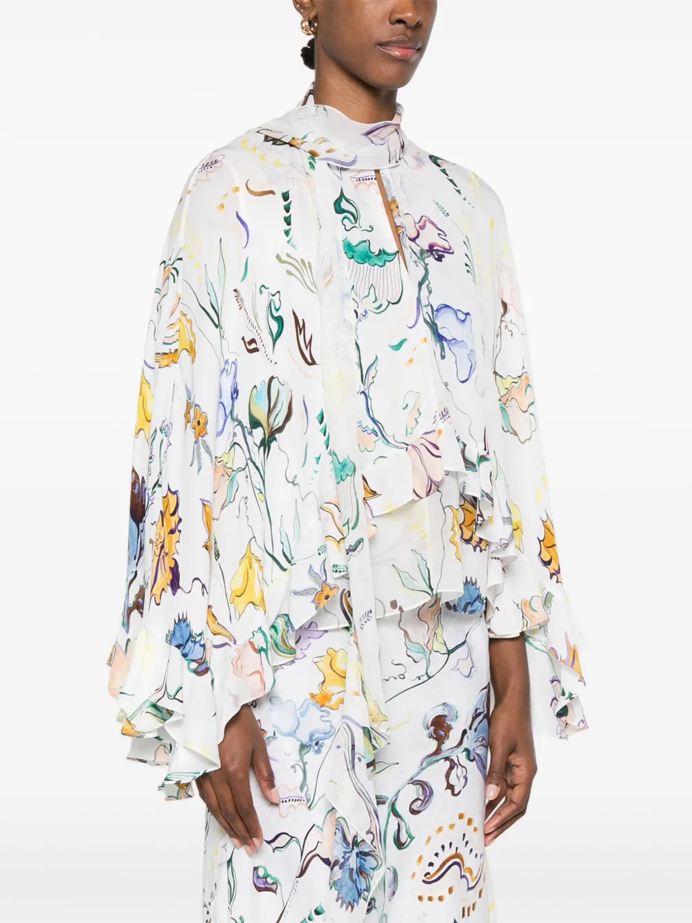 Shop Dorothee Schumacher Floral-print Blouse In White