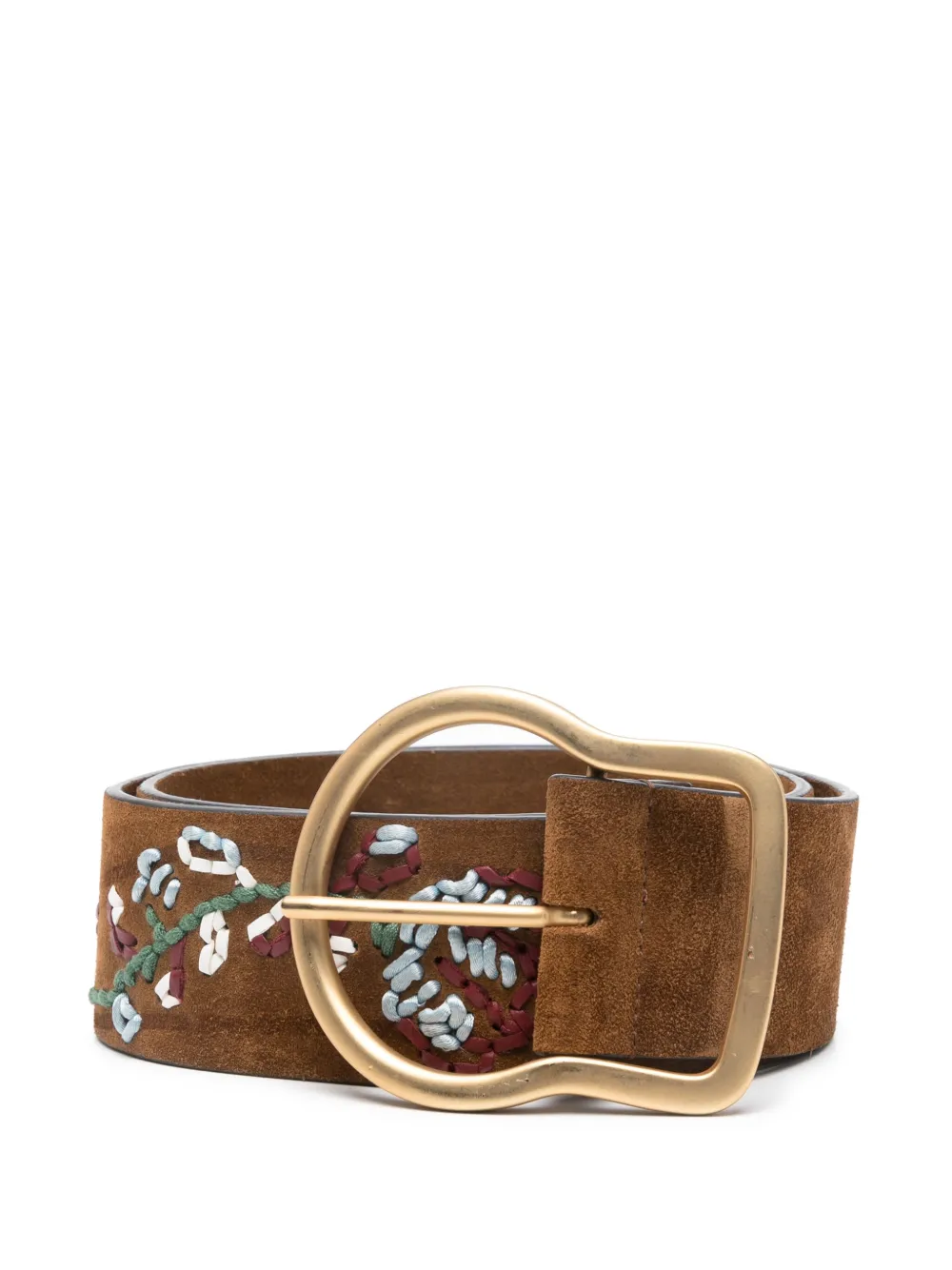 embroidered suede belt