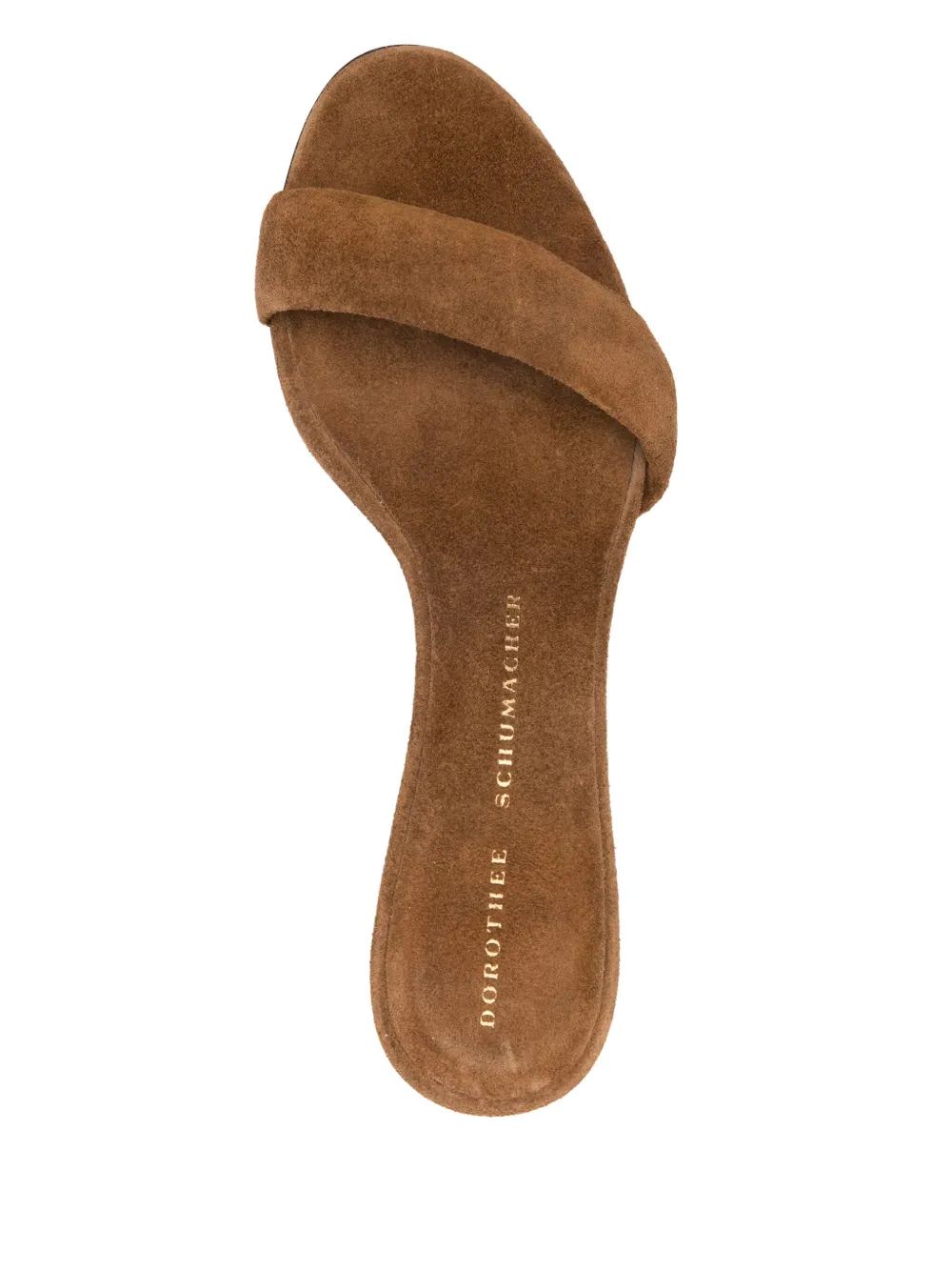 Dorothee Schumacher 50 mm suède sandalen Bruin