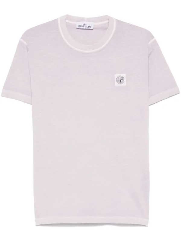 Stone Island organic-cotton Jersey T-shirt Purple FARFETCH JO