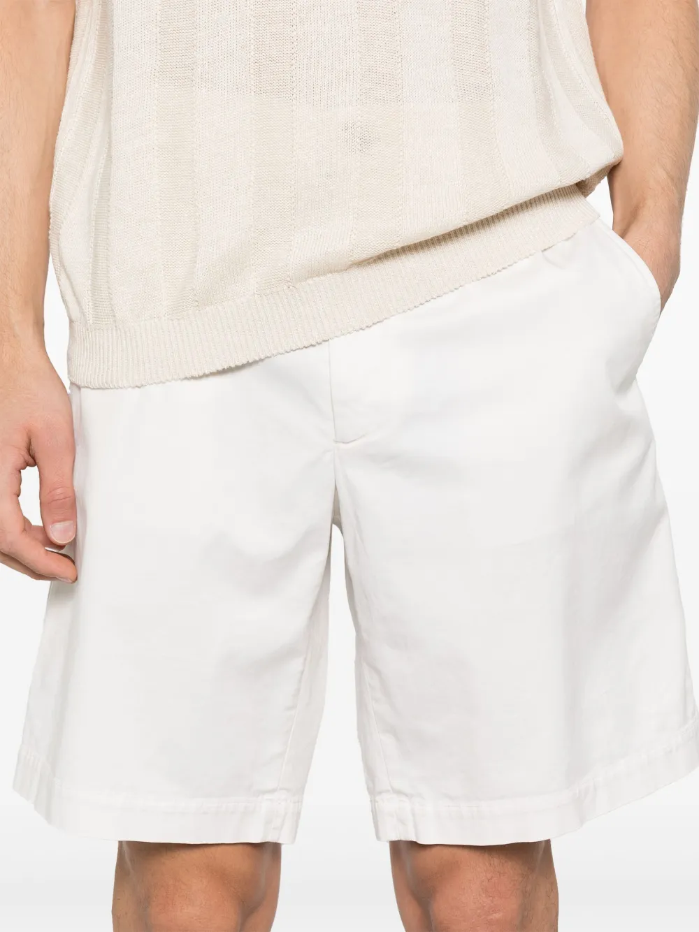 Brunello Cucinelli Shorts met twill weving Wit