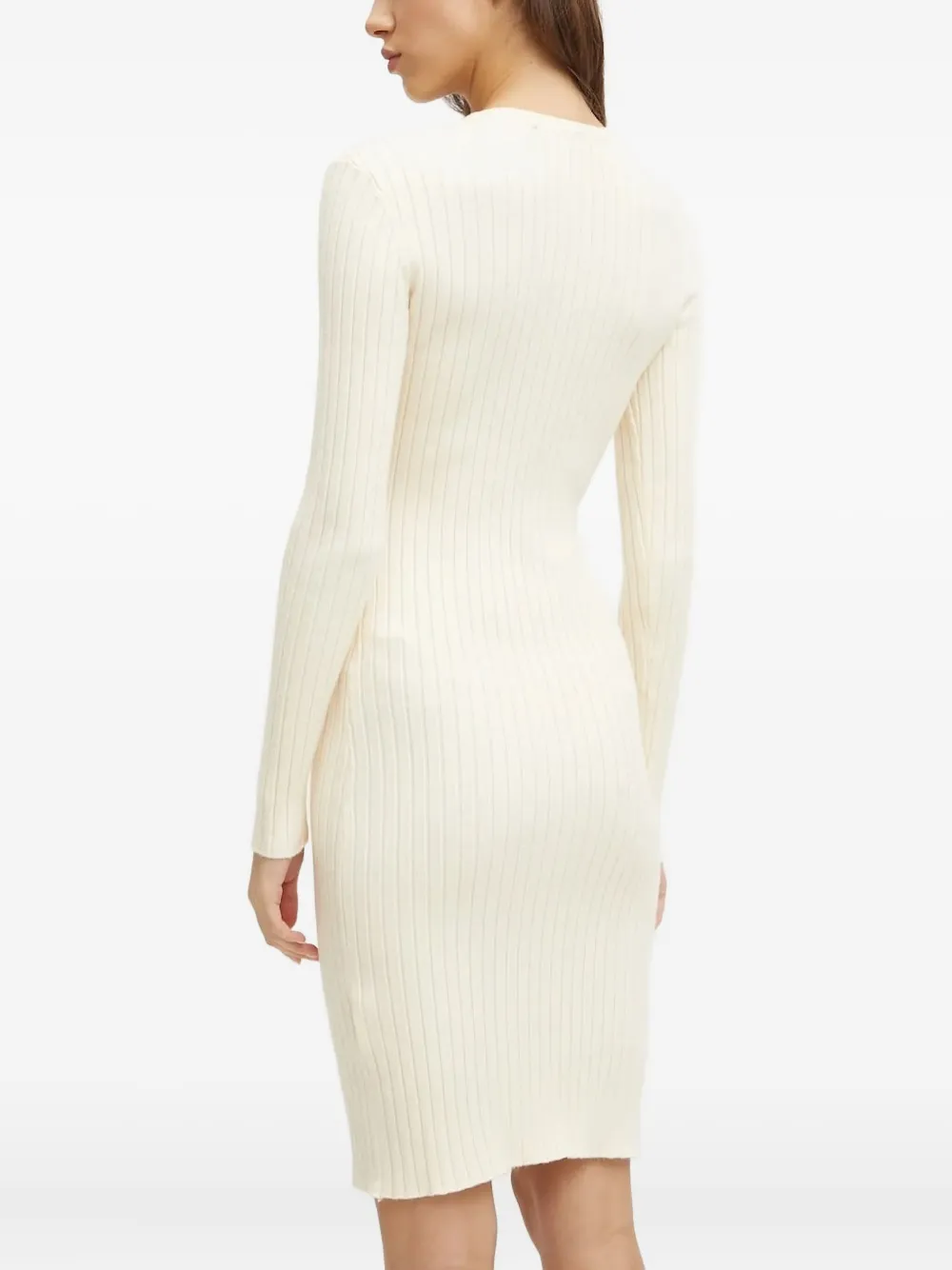 Karl Lagerfeld Jeans ribbed button-front midi dress - Beige