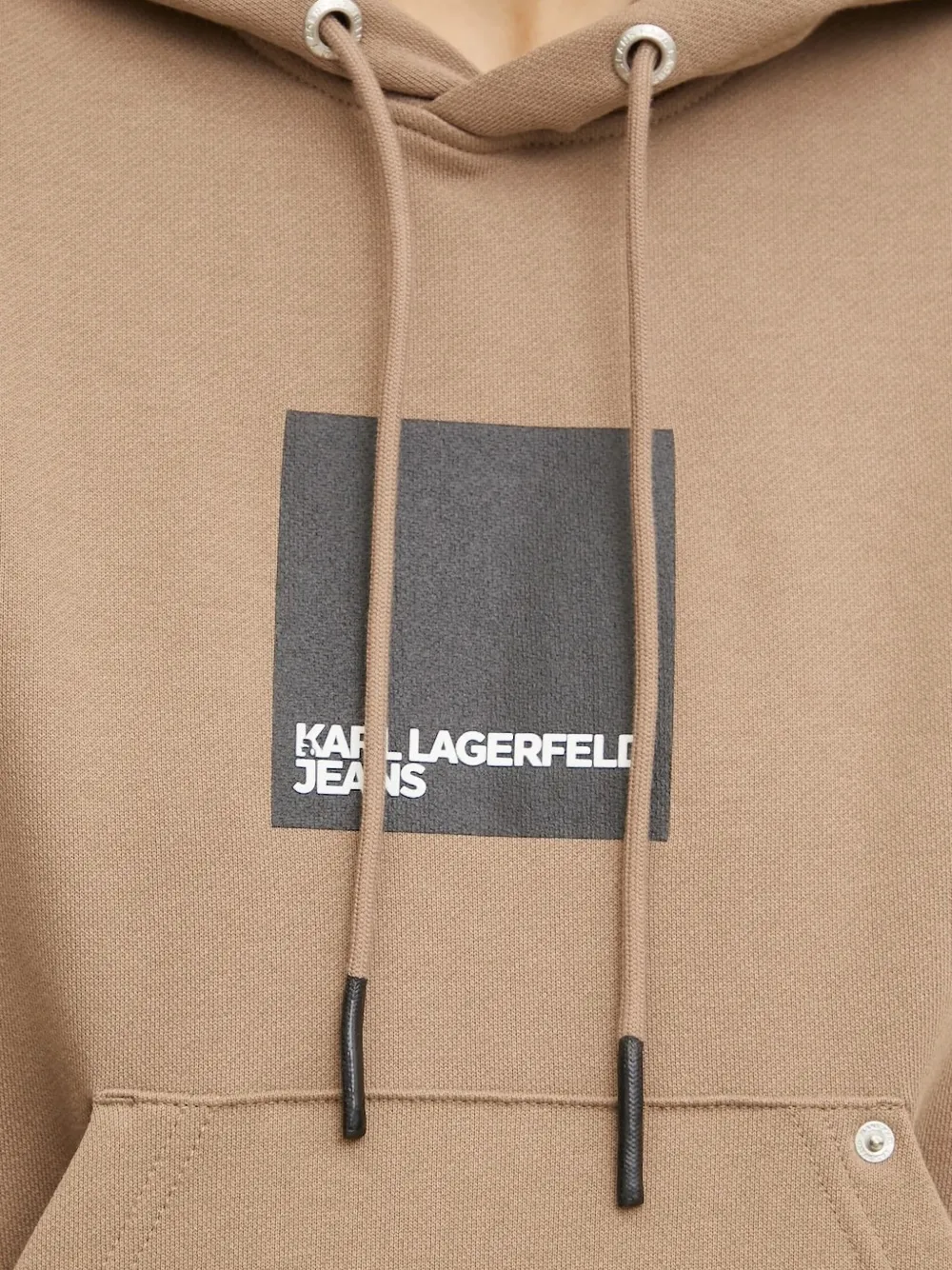 Karl Lagerfeld Jeans logo-print long-sleeve hoodie Beige