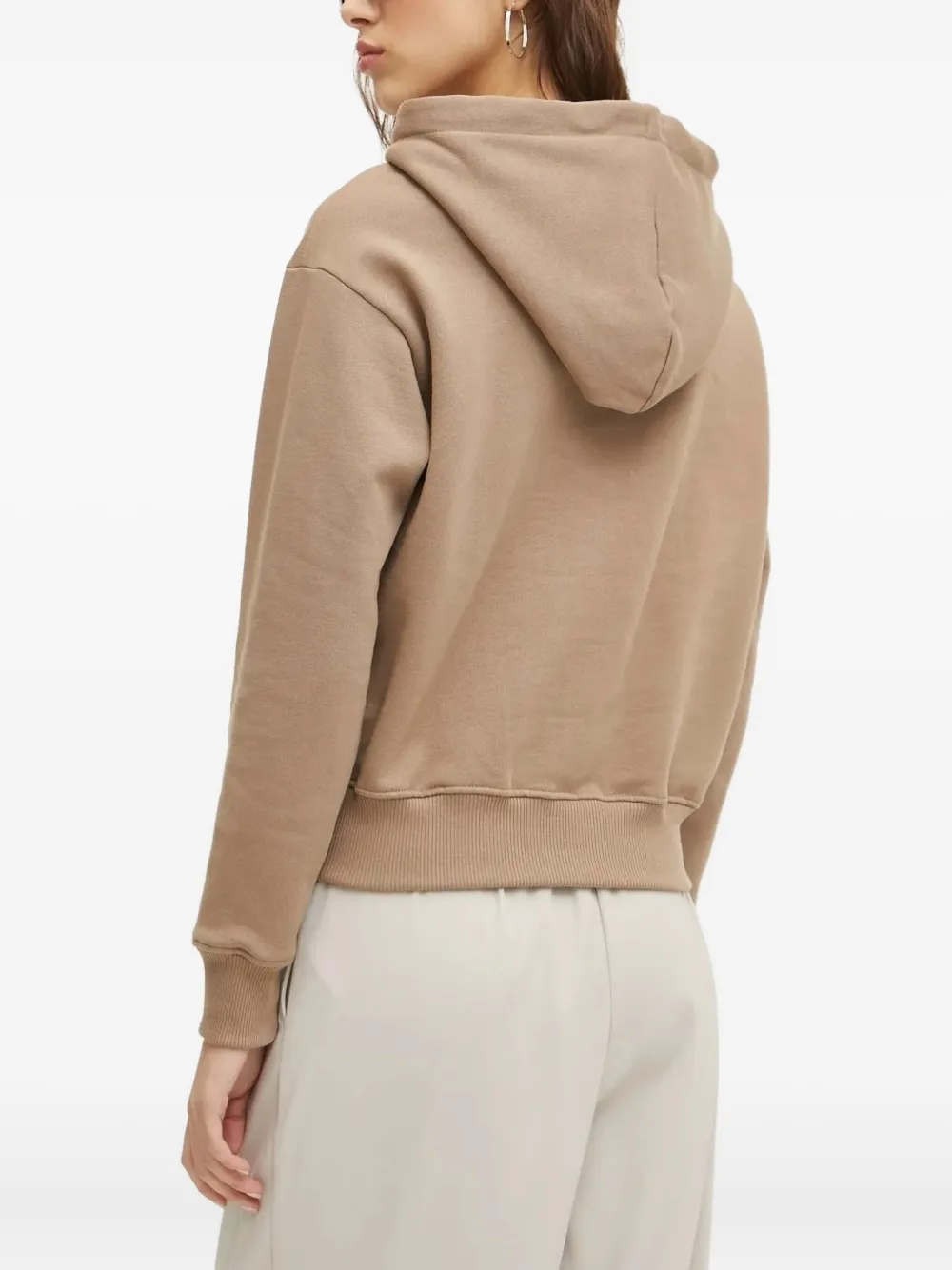 Karl Lagerfeld Jeans logo-print long-sleeve hoodie Beige