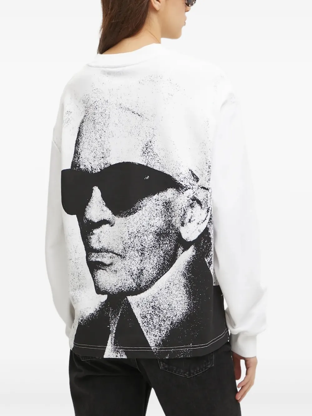 Karl Lagerfeld Jeans Sweater met ronde hals Wit