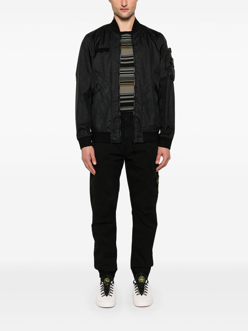 Stone Island Compass-badge bomber jacket - Black