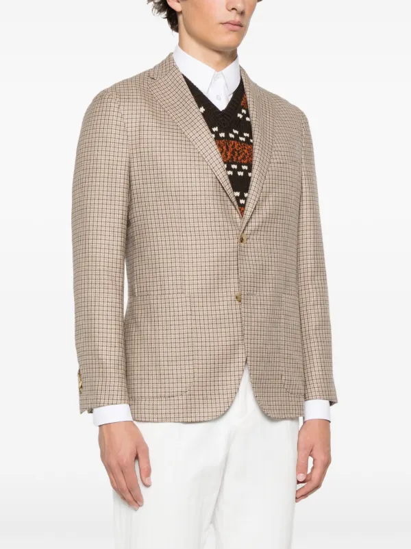 BOGLIOLI ビジネスジャケット チェック柄 ブラウン Boglioli チェック ジャケット | ブラウン | FARFETCH JP