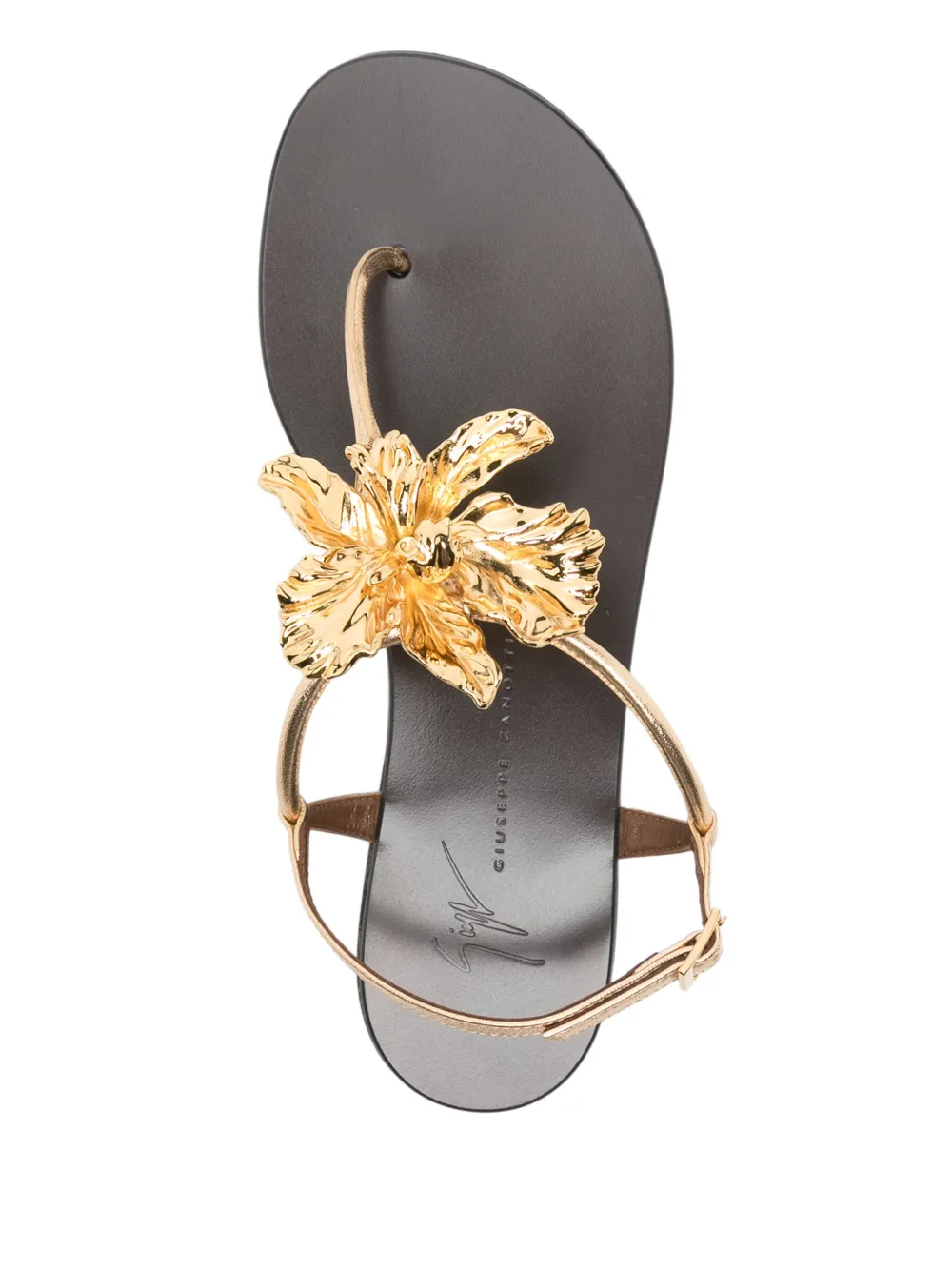 Giuseppe Zanotti Orchid flat sandals Gold