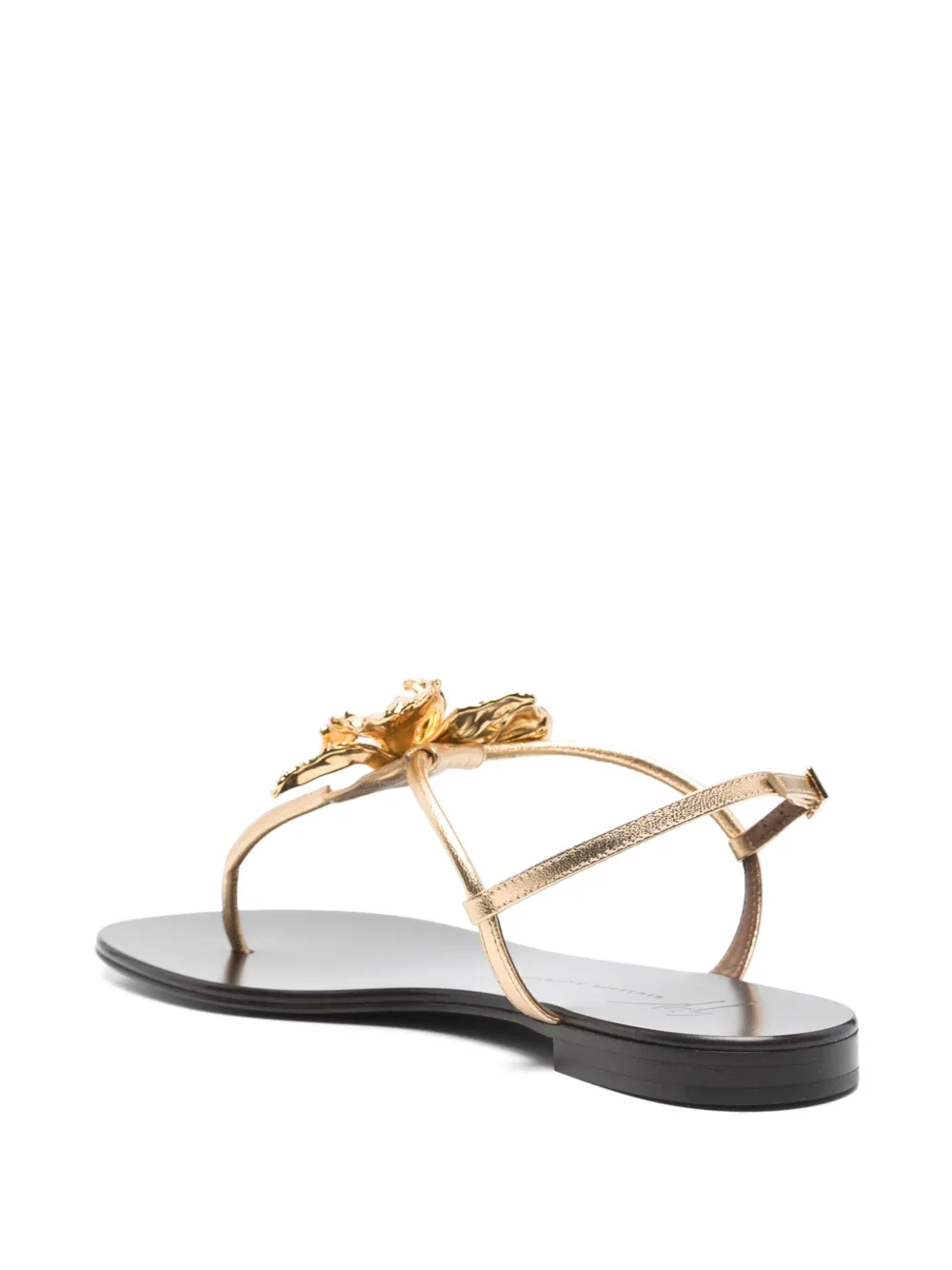 Giuseppe Zanotti Orchid flat sandals Gold