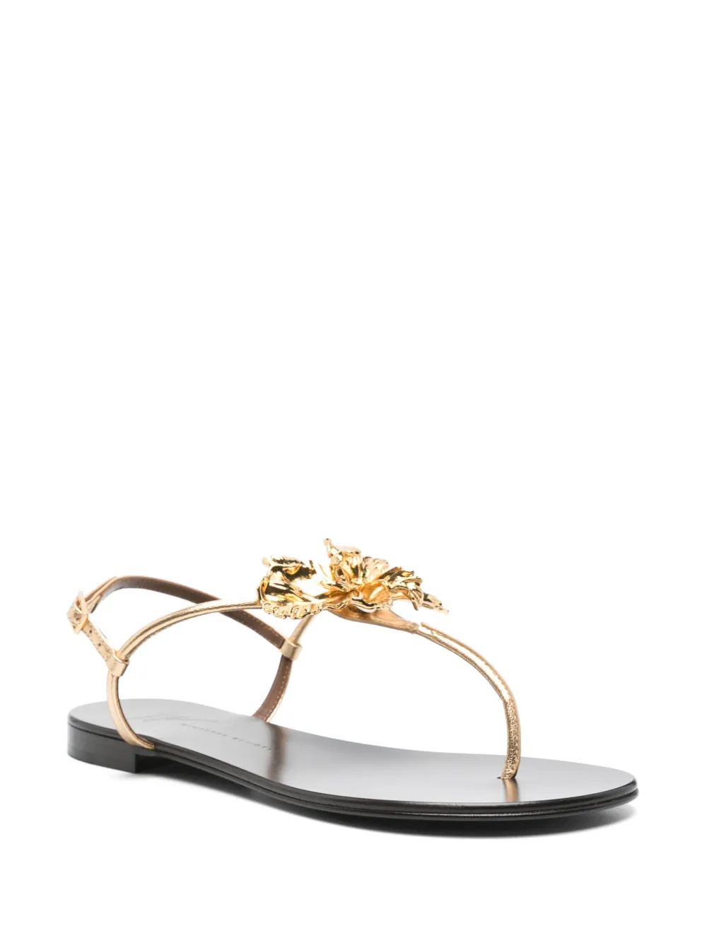 Giuseppe Zanotti Orchid flat sandals Gold