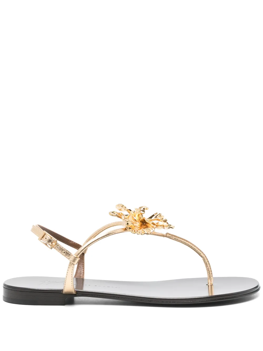 Giuseppe Zanotti Orchid flat sandals Gold