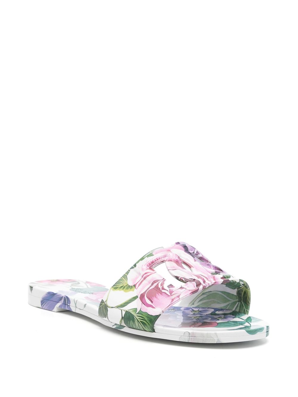 Dolce & Gabbana Slippers met bloemenprint - Wit