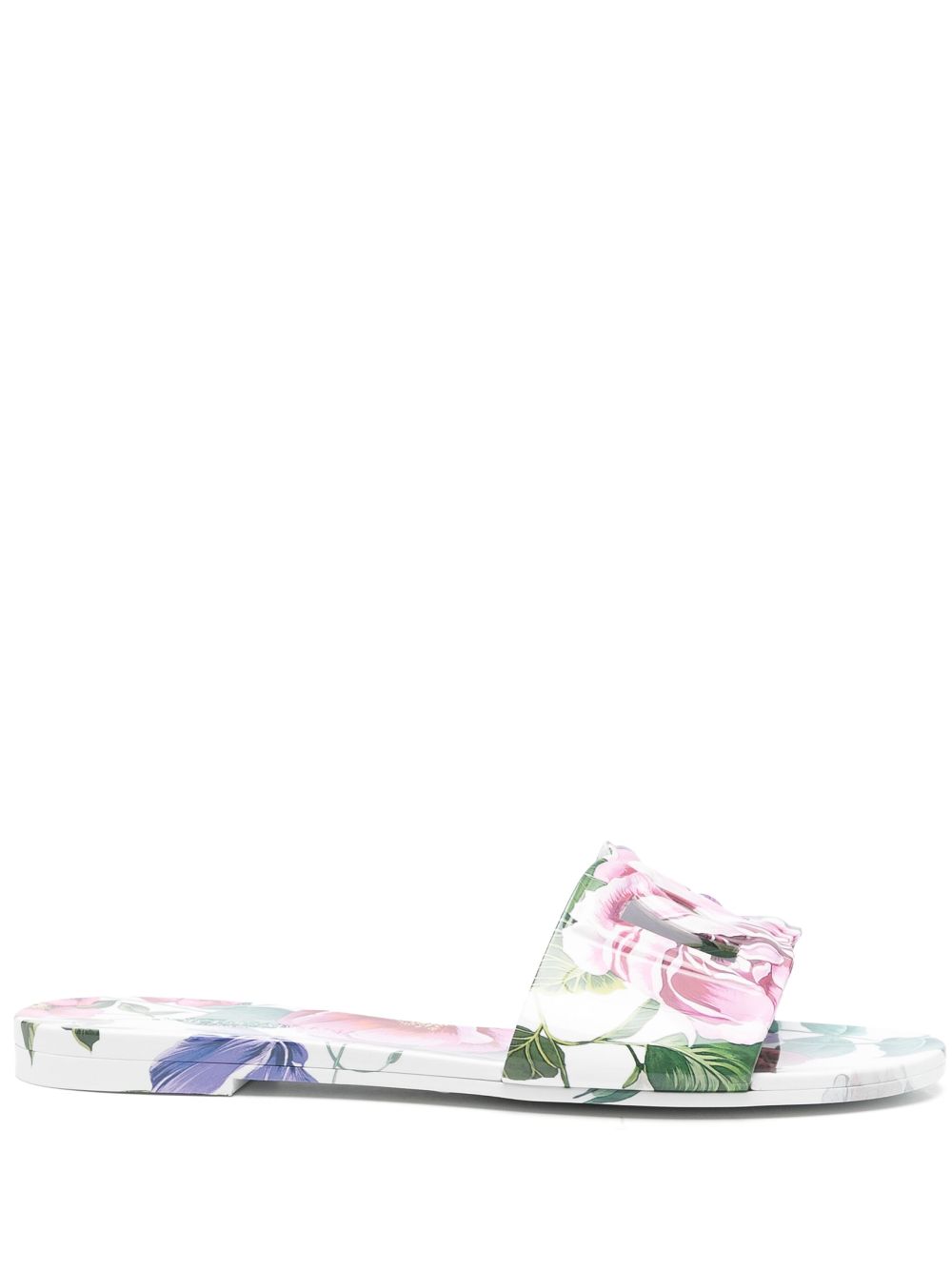 Dolce & Gabbana floral-print slides White