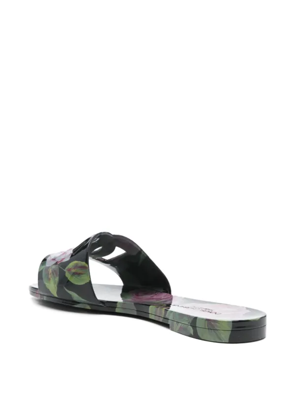 Dolce & Gabbana floral-print Slides | Black | FARFETCH