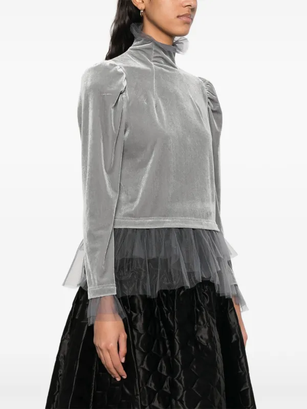 Comme des Garçons Noir Kei Ninomiya トップス Noir Kei Ninomiya x Comme Des Garcons Velvet Top | Grey