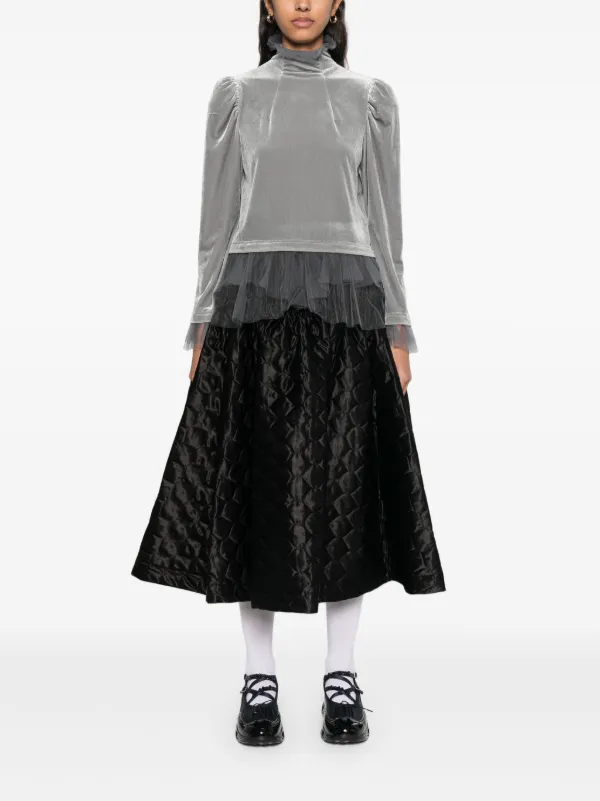 Comme des Garçons Noir Kei Ninomiya トップス Noir Kei Ninomiya x Comme Des Garcons Velvet Top | Grey