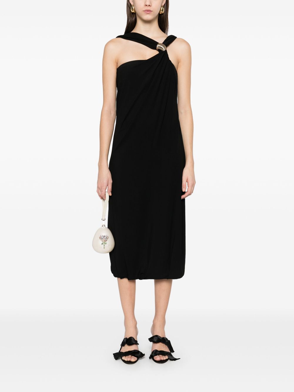 Lanvin braided jersey midi dress - Black