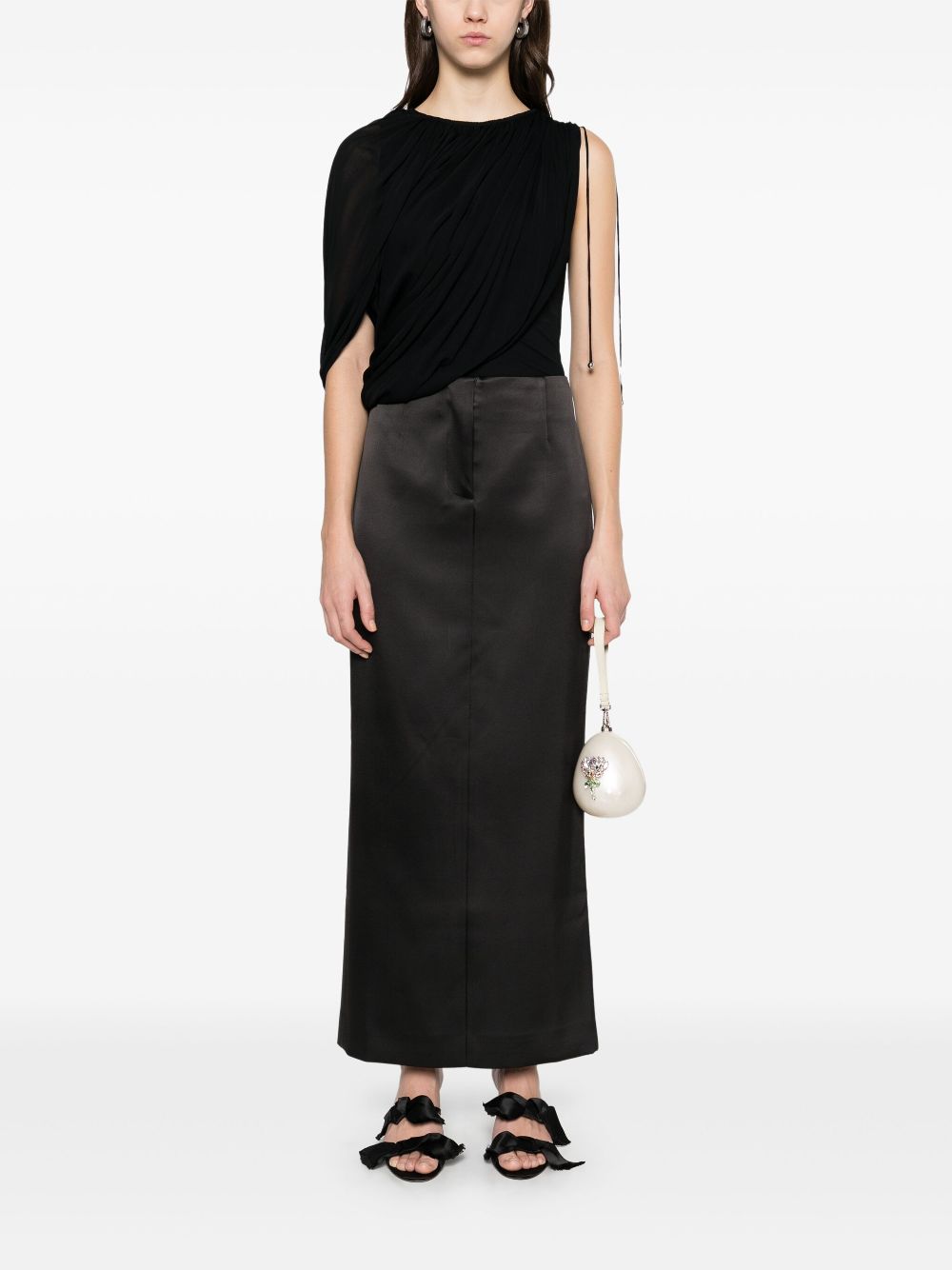 Lanvin Gedrapeerde top - Zwart