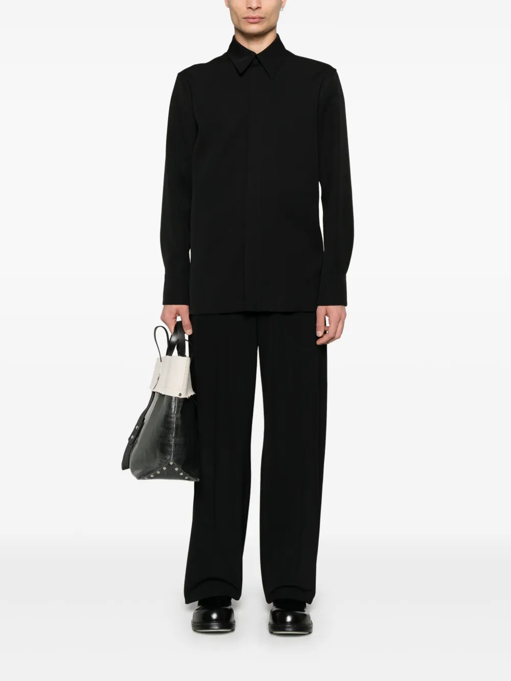 Jil Sander wool shirt - Zwart