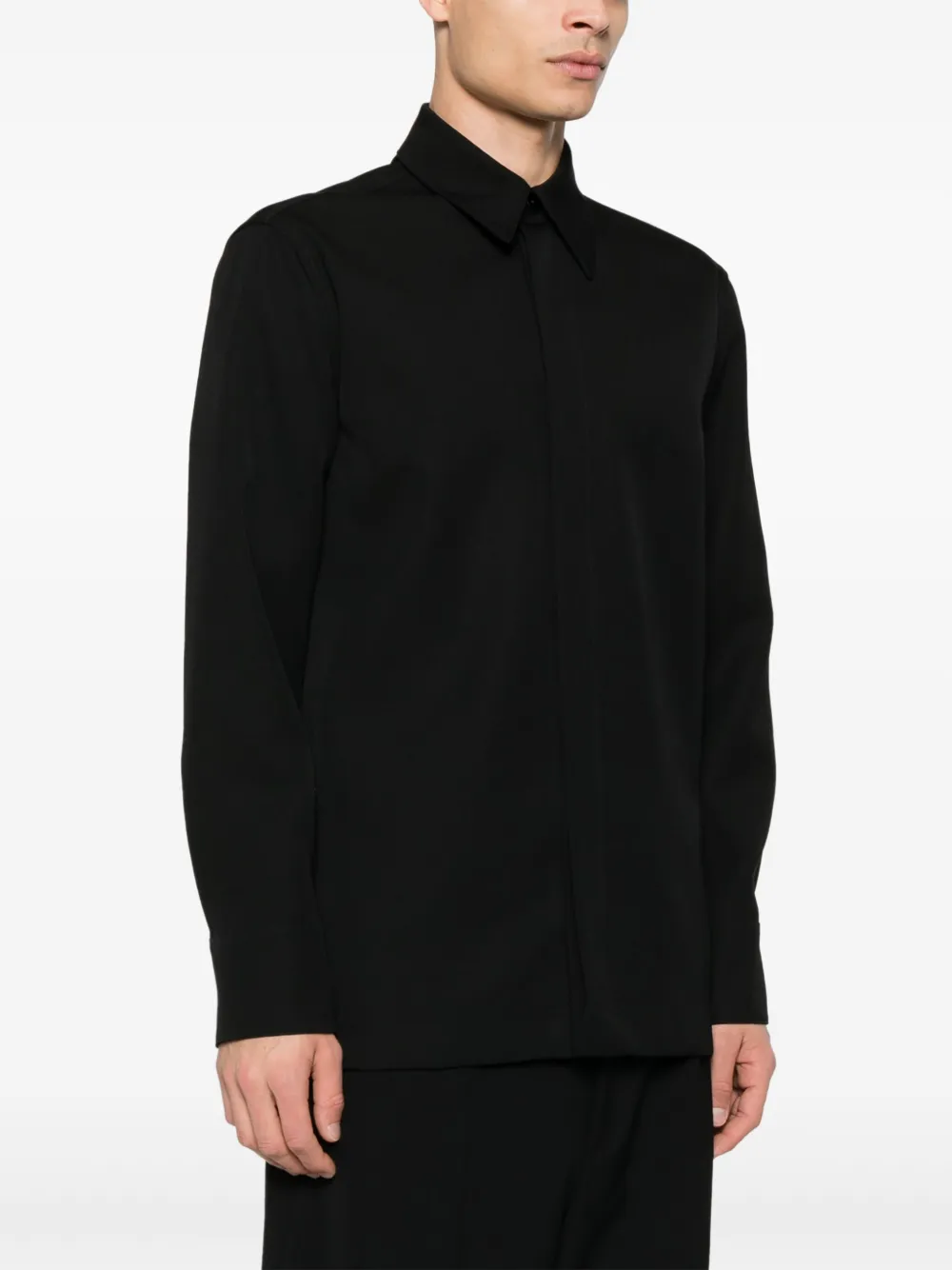 Jil Sander Wollen overhemd Zwart